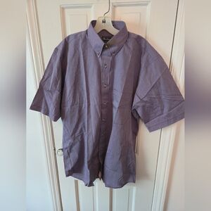 Burberry Striped Short Buiness Sleeve Shirt Size Large